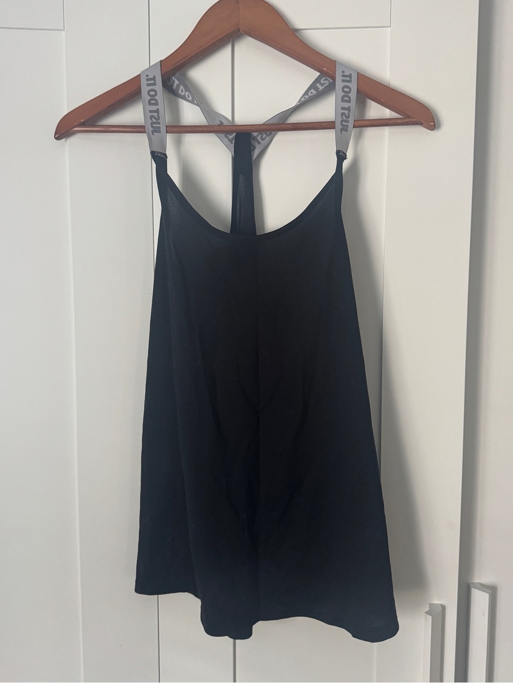 Nike Black Racerback Tank with Gray Branded Straps